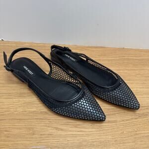 Nine West Black Mesh Slingback Flats Pointed Toe Ballet Flats